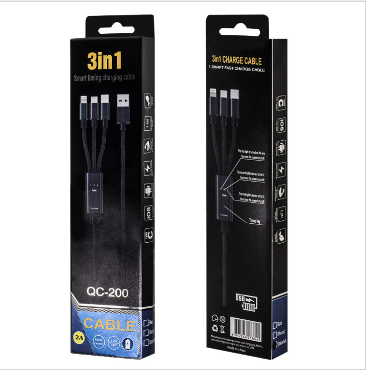 【LIVEGOGO】3合1,防過充,USB快充線,安卓.蘋果適用(可定時1-3小時,自動斷電) - Image 2