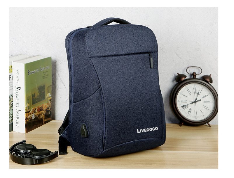 【LIVEGOGO】零負重減壓商務休閒USB後背包,防刮防潑水 - Image 1